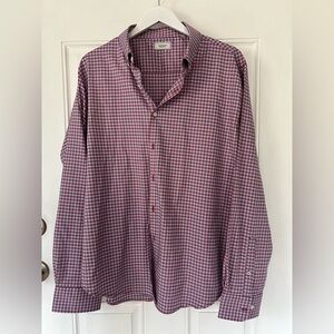 Savannah Men's Red and White Plaid Button Down Shirt